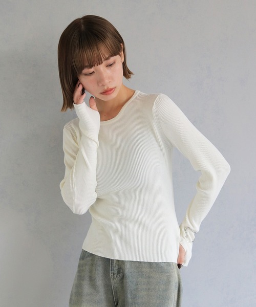cheriella(シェリエラ)の「【cheriella】WEB限定バックオープンスリットリブニット WEB LIMITED BACK OPEN SLIT RIB KNIT(ニット/セーター・レディース・ダークブルー/アイボリー/ダークグレー/ブラック/ダークグリーン・M)」の12枚目の写真