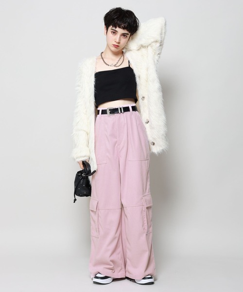 PAGEBOY(ページボーイ)の「カラーコーデュロイカーゴパンツ(カーゴパンツ・レディース・ブルー/オフホワイト/ブラック/ピンク・FREE)」の9枚目の写真