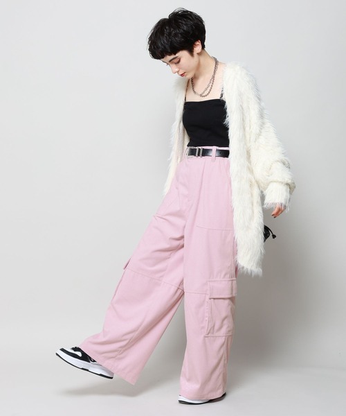 PAGEBOY(ページボーイ)の「カラーコーデュロイカーゴパンツ(カーゴパンツ・レディース・ブルー/オフホワイト/ブラック/ピンク・FREE)」の10枚目の写真