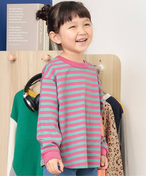 BREEZE（ブリーズ）の「【どっちも正解】DAISUKI 総柄ロンT（Tシャツ/カットソー・キッズ・レインボー/ピンク/その他3/イエロー/チェック/ブラウン/ドット/ブラック・110/130/100/80/140/120/90）」の4枚目の写真