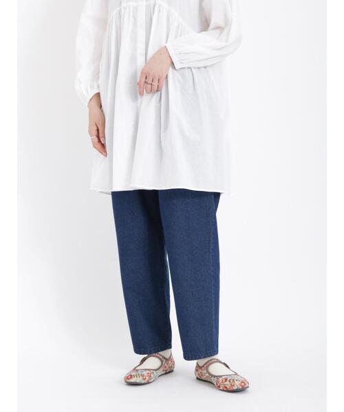 Samansa Mos2（サマンサ モスモス）の「デニムテーパードパンツ（デニムパンツ・レディース・ブルー・F）」の2枚目の写真