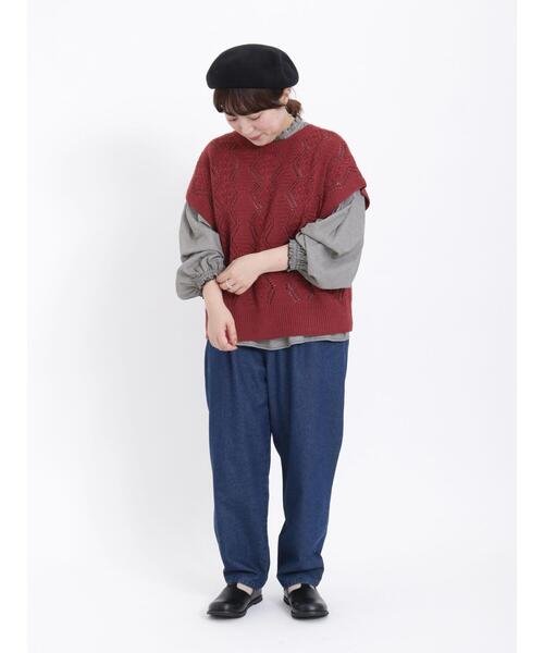 Samansa Mos2（サマンサ モスモス）の「デニムテーパードパンツ（デニムパンツ・レディース・ブルー・F）」の8枚目の写真