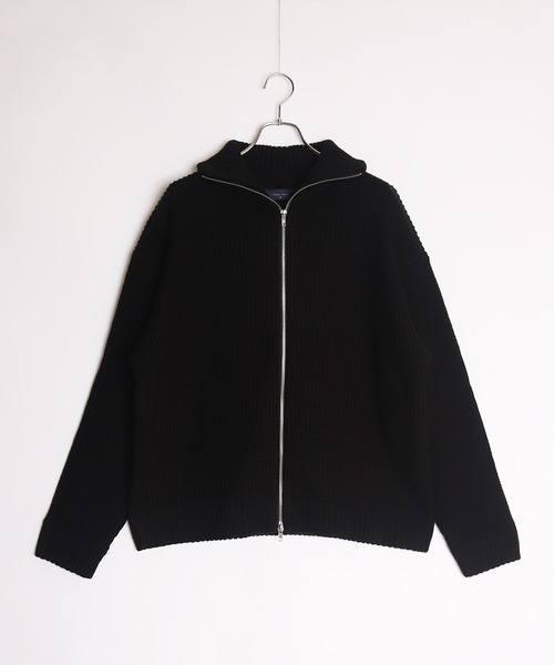 セール】ラーベン畦オーバーサイズWZIPUPドライバーズニット（ニット