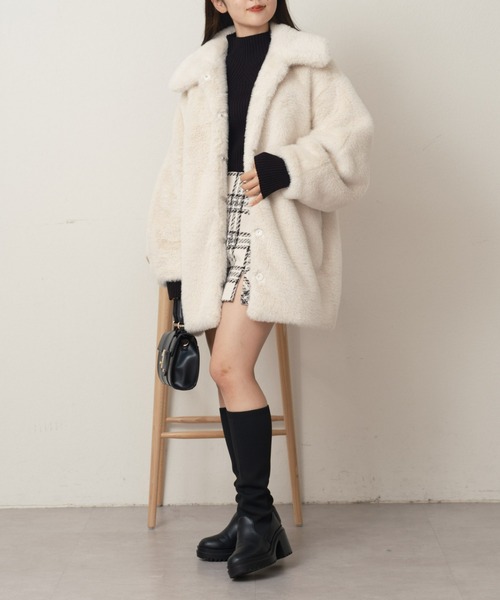 Chico（チコ）の「チェック切替スリットミニスカパン（スカート・レディース・ホワイト系その他2/ブラック系その他2/グレー系その他2・FREE）」の6枚目の写真