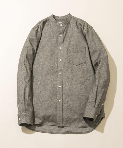 URBAN RESEARCH ROSSO MEN(アーバンリサーチロッソメン)の「『抗菌/防臭』『XXLサイズあり』ハイパフォーマンスフランネルバンドカラーシャツ(シャツ/ブラウス・メンズ・ブラック/ネイビー/ブラウン系その他/グレー/ボルドー/ブルー系その他/アイボリー/グレー系その他/カーキ・LARGE/MEDIUM/SMALL/XX-LARGE/X-LARGE)」の6枚目の写真