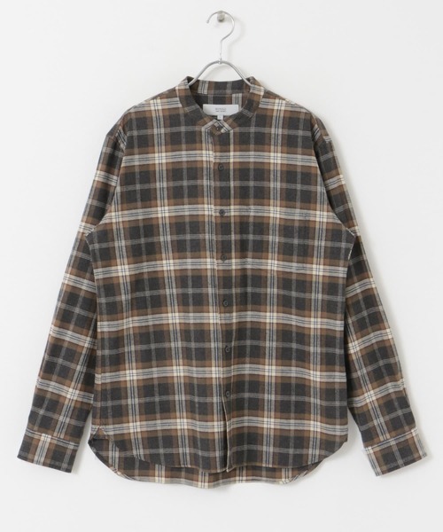 URBAN RESEARCH ROSSO MEN(アーバンリサーチロッソメン)の「『抗菌/防臭』『XXLサイズあり』ハイパフォーマンスフランネルバンドカラーシャツ(シャツ/ブラウス・メンズ・ブラック/ネイビー/ブラウン系その他/グレー/ボルドー/ブルー系その他/アイボリー/グレー系その他/カーキ・LARGE/MEDIUM/SMALL/XX-LARGE/X-LARGE)」の19枚目の写真