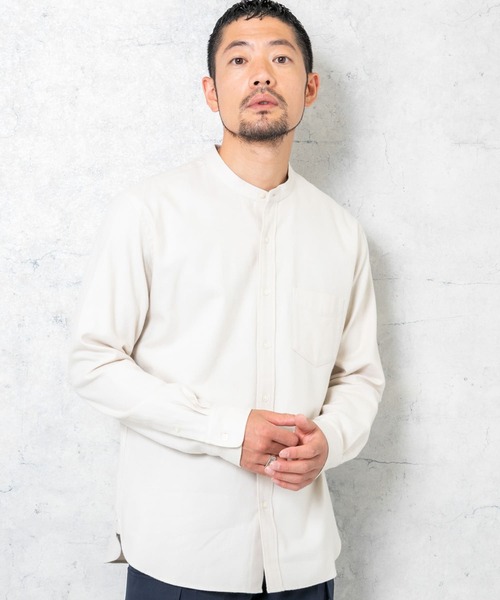 URBAN RESEARCH ROSSO MEN(アーバンリサーチロッソメン)の「『抗菌/防臭』『XXLサイズあり』ハイパフォーマンスフランネルバンドカラーシャツ(シャツ/ブラウス・メンズ・ブラック/ネイビー/ブラウン系その他/グレー/ボルドー/ブルー系その他/アイボリー/グレー系その他/カーキ・LARGE/MEDIUM/SMALL/XX-LARGE/X-LARGE)」の10枚目の写真