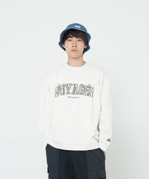裏毛ピグメント加工重ねロゴトレーナー(M1)