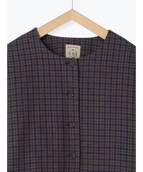 Samansa Mos2(サマンサ モスモス)の「ノーカラージャケット(ノーカラージャケット・レディース・チャコールグレー/ブルー/ブラック/ベージュ・F)」の11枚目の写真