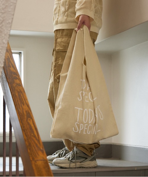 TODAY'S SPECIAL（トゥデイズスペシャル）の「【TODAY'S SPECIAL】WARM COTTON MARCHE BAG M ベージュ/361312（エコバッグ/サブバッグ・レディース・ベージュ・MEDIUM）」の6枚目の写真