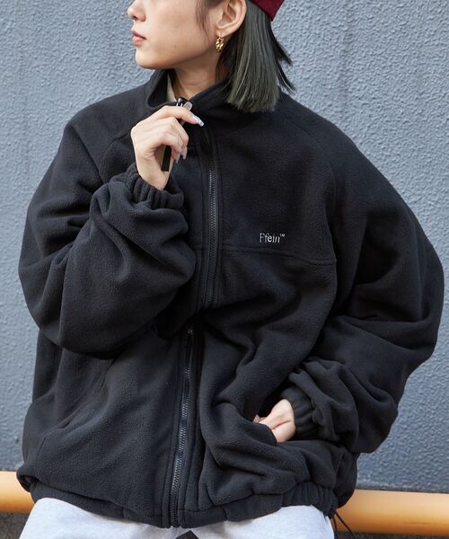 FFEIN(フェイン)の「【FFEIN(フェイン)】2Way リバーシブルスタンドネックブルゾン / フリース ナイロン ドローコード(ナイロンジャケット・メンズ・ブラック/ライトグレー/ネイビー・SMALL/MEDIUM/LARGE)」の5枚目の写真