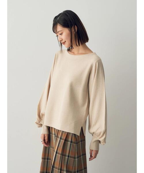 YECCA VECCA（イェッカヴェッカ）の「ボリューム袖ニット（ニット/セーター・レディース・グレイッシュベージュ/ブラック/ボルドー/アイボリー・FREE）」の17枚目の写真