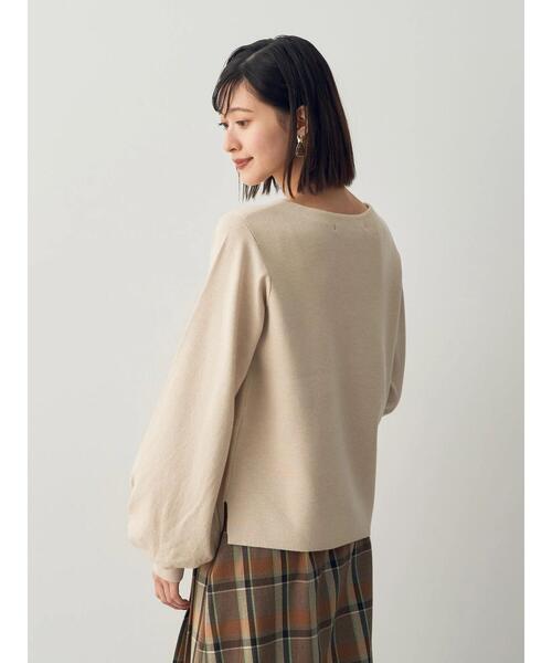 YECCA VECCA（イェッカヴェッカ）の「ボリューム袖ニット（ニット/セーター・レディース・グレイッシュベージュ/ブラック/ボルドー/アイボリー・FREE）」の18枚目の写真