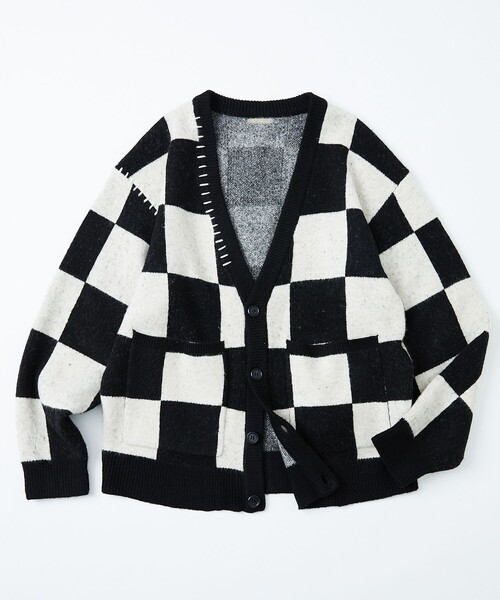 Firsthand（ファーストハンド）の「Firsthand SILVER COLLECTION/ファーストハンド シルバーコレクション HAND STITCH CARDIGAN / ステッチカーディガン（カーディガン/ボレロ・メンズ・オリーブ/ブラック/オフホワイト・3/2）」の2枚目の写真