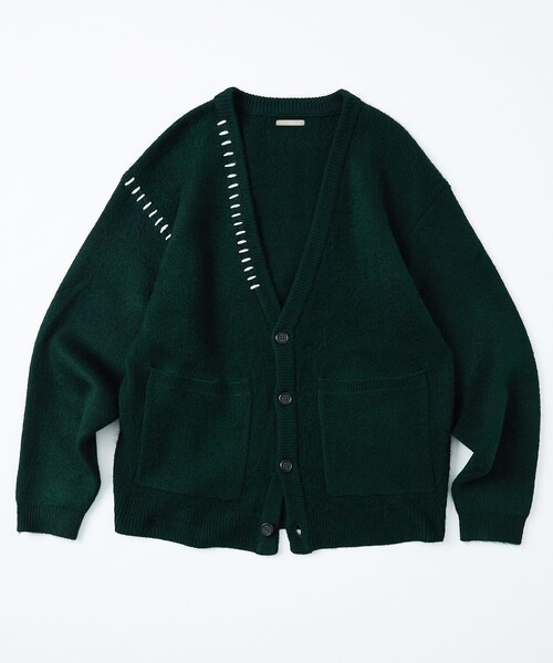 Firsthand（ファーストハンド）の「Firsthand SILVER COLLECTION/ファーストハンド シルバーコレクション HAND STITCH CARDIGAN / ステッチカーディガン（カーディガン/ボレロ・メンズ・オリーブ/ブラック/オフホワイト・3/2）」の3枚目の写真