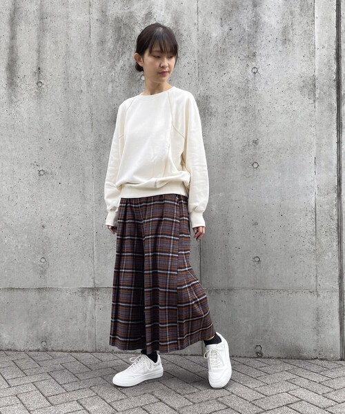 ONIGIRI(オニギリ)の「先染め起毛チェック キュロットパンツ(その他パンツ・レディース・グレー系/ベージュ系・MEDIUM/LARGE)」の22枚目の写真