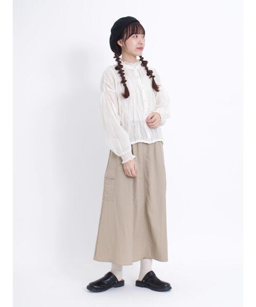 Samansa Mos2（サマンサ モスモス）の「シャーリングブラウス（シャツ/ブラウス・レディース・キナリ/チャコールグレー/ブルー/マスタード・F）」の12枚目の写真