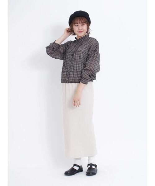 Samansa Mos2（サマンサ モスモス）の「シャーリングブラウス（シャツ/ブラウス・レディース・キナリ/チャコールグレー/ブルー/マスタード・F）」の16枚目の写真