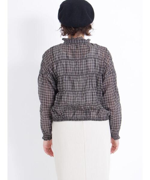 Samansa Mos2（サマンサ モスモス）の「シャーリングブラウス（シャツ/ブラウス・レディース・キナリ/チャコールグレー/ブルー/マスタード・F）」の19枚目の写真