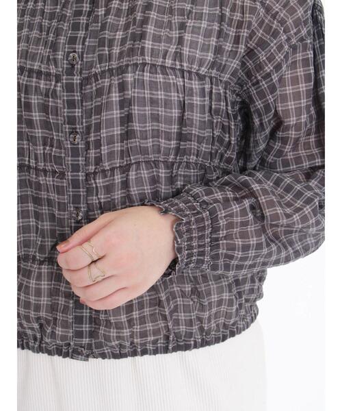 Samansa Mos2（サマンサ モスモス）の「シャーリングブラウス（シャツ/ブラウス・レディース・キナリ/チャコールグレー/ブルー/マスタード・F）」の22枚目の写真