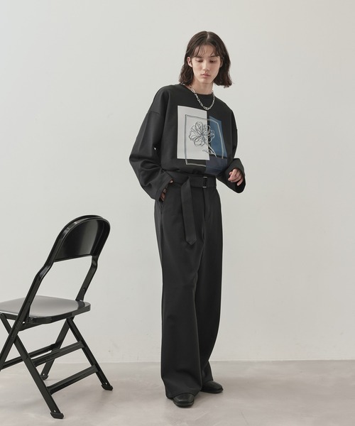 JUNRED（ジュンレッド）の「ベルテッドワイドフレアパンツ（その他パンツ・メンズ・ベージュ系その他/ブラック・L/M/S）」の9枚目の写真