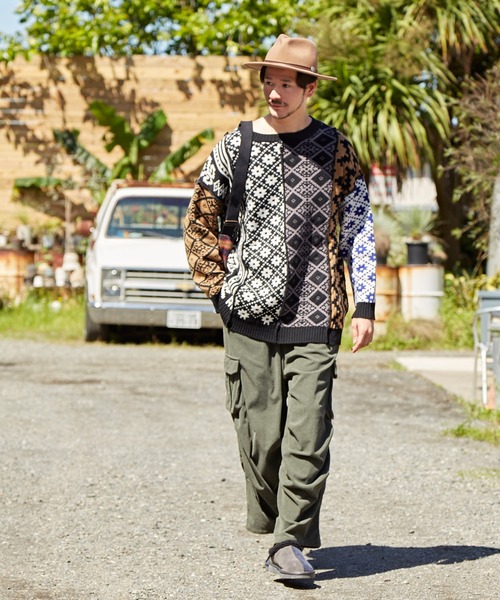 チャイハネ（チャイハネ）の「【チャイハネ】ウムトMEN'Sニットプルオーバー（ニット/セーター・メンズ・ブラック/オレンジ/グリーン・FREE）」の7枚目の写真