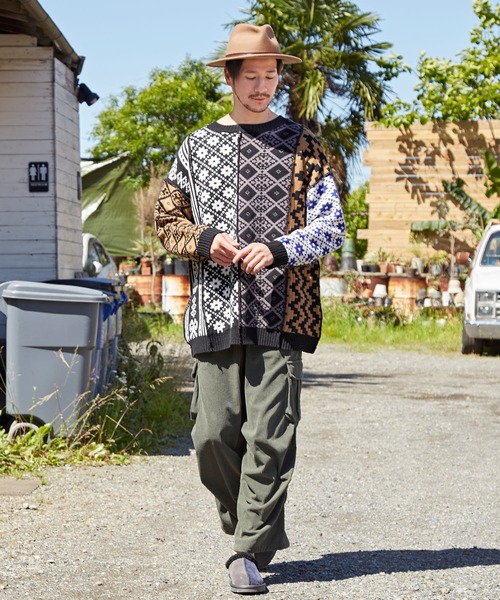 チャイハネ（チャイハネ）の「【チャイハネ】ウムトMEN'Sニットプルオーバー（ニット/セーター・メンズ・ブラック/オレンジ/グリーン・FREE）」の15枚目の写真