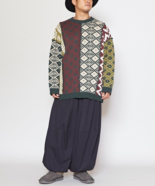 チャイハネ（チャイハネ）の「【チャイハネ】ウムトMEN'Sニットプルオーバー（ニット/セーター・メンズ・ブラック/オレンジ/グリーン・FREE）」の16枚目の写真