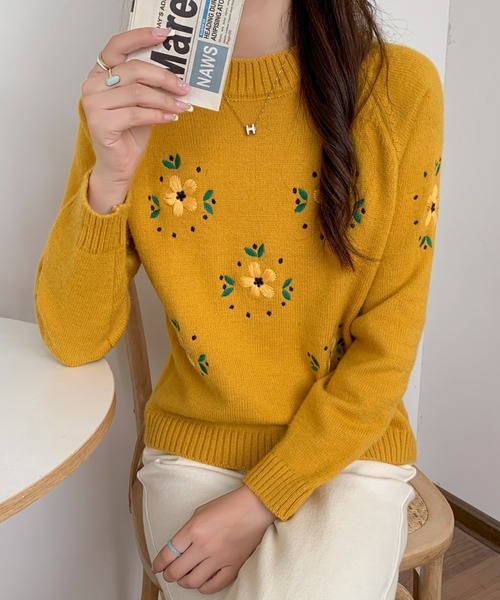 SHIPS｜【WEB限定】〈手洗い可能〉フラワー 刺繍 デザイン