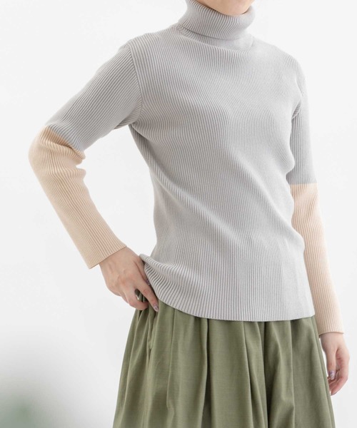 切り替えタートルリブニット（ニット/セーター）｜nop de nod（ノップドゥノッド）