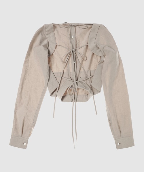 BELPER（ベルパー）の「NOT YET SHIRT（シャツ/ブラウス・レディース・ブラック/ベージュ・1/2）」の2枚目の写真