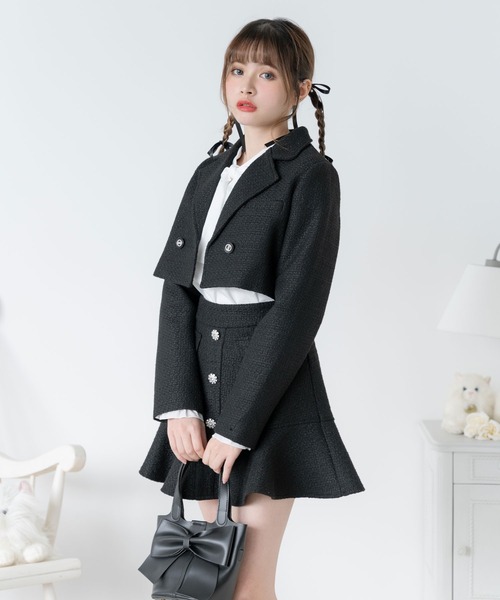 DearMyLoveRose(ディアマイラブローズ)の「ツイードショートジャケット(その他アウター・レディース・ホワイト/ブラック・LARGE/MEDIUM/X-LARGE/XX-LARGE)」の5枚目の写真