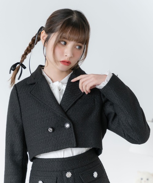 DearMyLoveRose(ディアマイラブローズ)の「ツイードショートジャケット(その他アウター・レディース・ホワイト/ブラック・LARGE/MEDIUM/X-LARGE/XX-LARGE)」の11枚目の写真