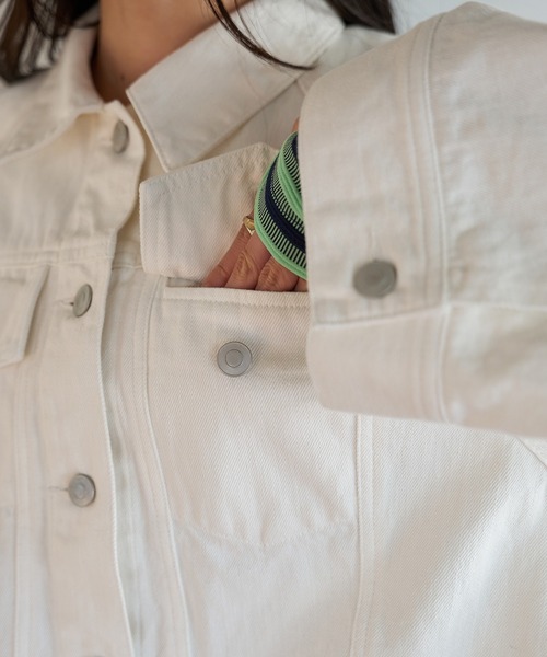 VIS（ビス）の「ワイドスリーブショートデニムジャケット（デニムジャケット・レディース・ブルー系その他6/ホワイト系その他5・FREE）」の20枚目の写真