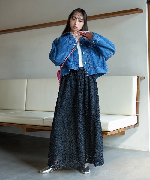 VIS（ビス）の「ワイドスリーブショートデニムジャケット（デニムジャケット・レディース・ブルー系その他6/ホワイト系その他5・FREE）」の6枚目の写真