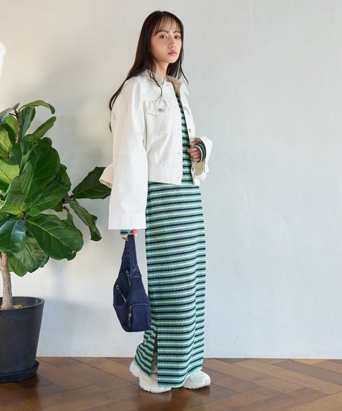 VIS（ビス）の「ワイドスリーブショートデニムジャケット（デニムジャケット・レディース・ブルー系その他6/ホワイト系その他5・FREE）」の11枚目の写真