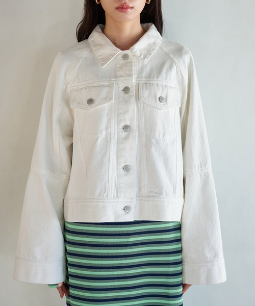 VIS（ビス）の「ワイドスリーブショートデニムジャケット（デニムジャケット・レディース・ブルー系その他6/ホワイト系その他5・FREE）」の13枚目の写真