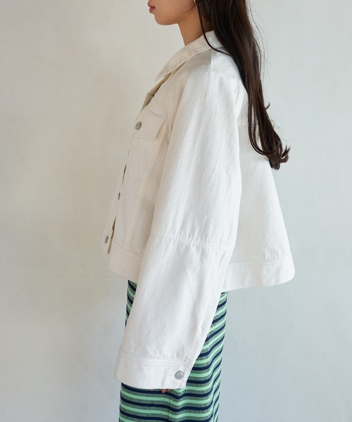 VIS（ビス）の「ワイドスリーブショートデニムジャケット（デニムジャケット・レディース・ブルー系その他6/ホワイト系その他5・FREE）」の14枚目の写真