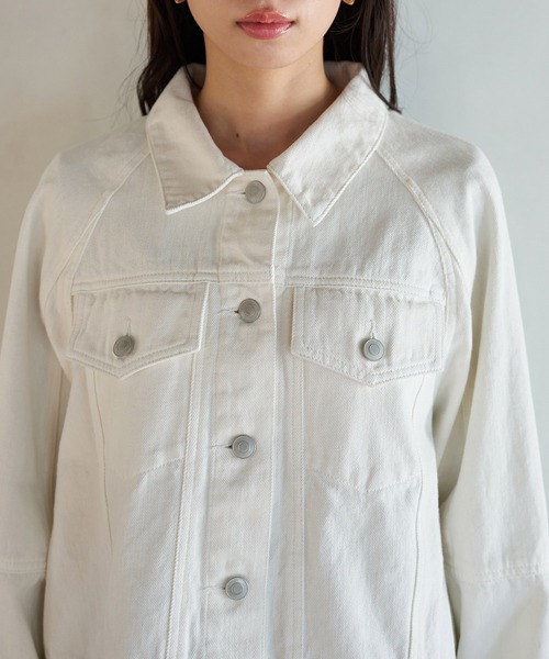 VIS（ビス）の「ワイドスリーブショートデニムジャケット（デニムジャケット・レディース・ブルー系その他6/ホワイト系その他5・FREE）」の16枚目の写真