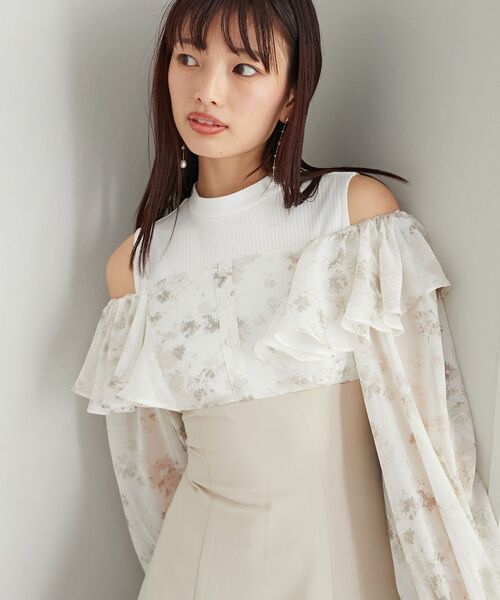 MAJESTIC LEGON(マジェスティックレゴン)の「ウエストきゅっとフリルワンピース(ワンピース・レディース・ブラック系その他/ベージュ系その他2/グレー系その他・MEDIUM/SMALL)」の14枚目の写真