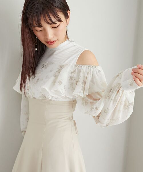 MAJESTIC LEGON(マジェスティックレゴン)の「ウエストきゅっとフリルワンピース(ワンピース・レディース・ブラック系その他/ベージュ系その他2/グレー系その他・MEDIUM/SMALL)」の15枚目の写真