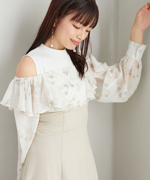 MAJESTIC LEGON(マジェスティックレゴン)の「ウエストきゅっとフリルワンピース(ワンピース・レディース・ブラック系その他/ベージュ系その他2/グレー系その他・MEDIUM/SMALL)」の16枚目の写真