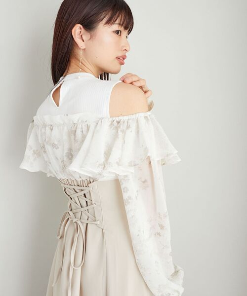 MAJESTIC LEGON(マジェスティックレゴン)の「ウエストきゅっとフリルワンピース(ワンピース・レディース・ブラック系その他/ベージュ系その他2/グレー系その他・MEDIUM/SMALL)」の17枚目の写真