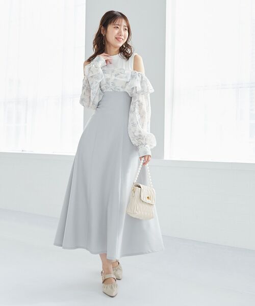 MAJESTIC LEGON(マジェスティックレゴン)の「ウエストきゅっとフリルワンピース(ワンピース・レディース・ブラック系その他/ベージュ系その他2/グレー系その他・MEDIUM/SMALL)」の19枚目の写真