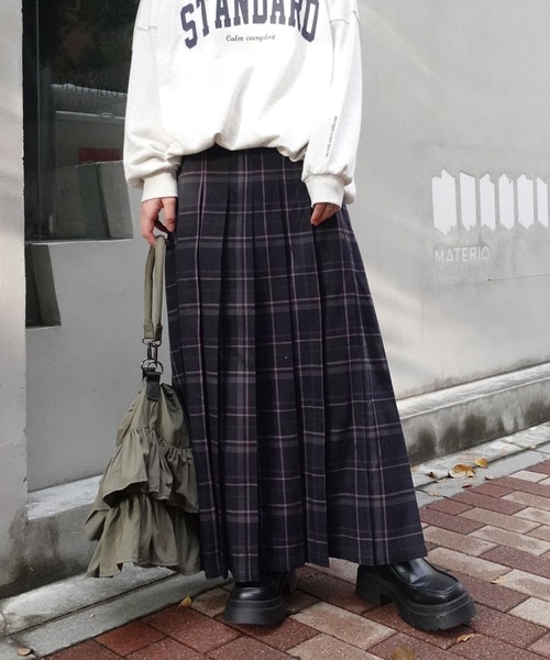 セール】チェックロングプリーツスカート（スカート）｜CORNERS
