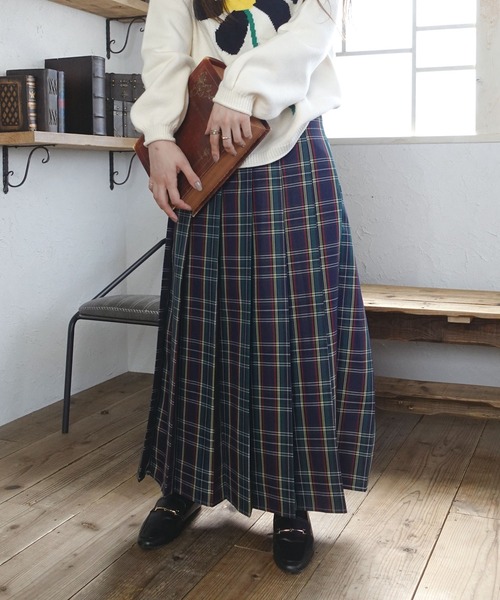 チェックロングプリーツスカート（スカート）｜CORNERS（コーナーズ
