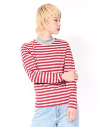 MEYAME ボーダーダブルロンT 赤と白　新品 MEYAME ボーダーダブルロンT 赤と白 新品 MEYAME メヤメ