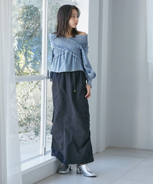 VIS（ビス）の「【GRAMICCI/グラミチ】VIS別注 ナイロンスカート【洗える・撥水】（スカート・レディース・ブラック/ベージュ系その他/イエロー系その他4・FREE）」の12枚目の写真