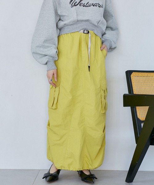 VIS（ビス）の「【GRAMICCI/グラミチ】VIS別注 ナイロンスカート【洗える・撥水】（スカート・レディース・ブラック/ベージュ系その他/イエロー系その他4・FREE）」の19枚目の写真