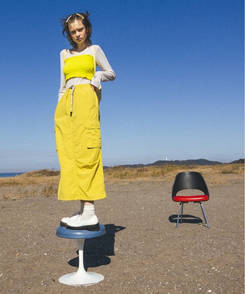 VIS（ビス）の「【GRAMICCI/グラミチ】VIS別注 ナイロンスカート【洗える・撥水】（スカート・レディース・ブラック/ベージュ系その他/イエロー系その他4・FREE）」の14枚目の写真